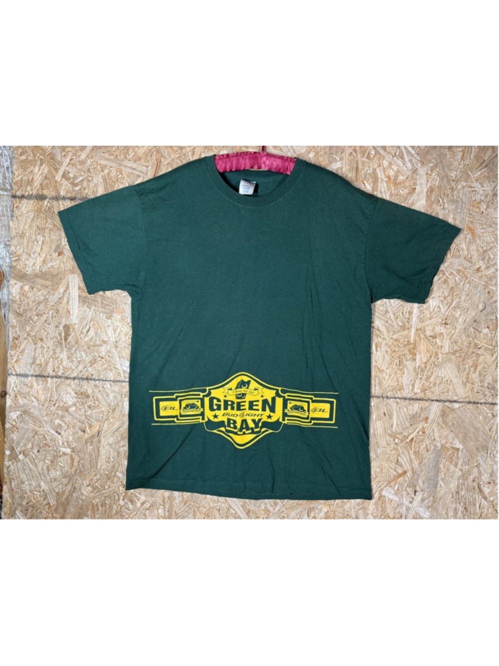 Vintage Bud Light Green Bay Beer Tee XL Jerzees Heavyweight Champion Packers